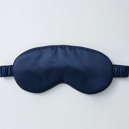 Double-Sided Breathable Light Blocking 100% Mulberry Silk Sleep Mask Navy