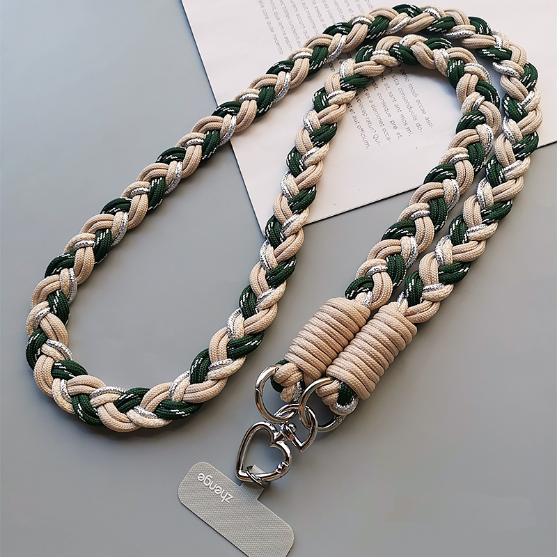 Olive Strong Six-Strand Braided Phone Lanyard