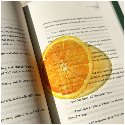 Orange - Future Treasure - Fruit Acrylic Transparent Bookmark