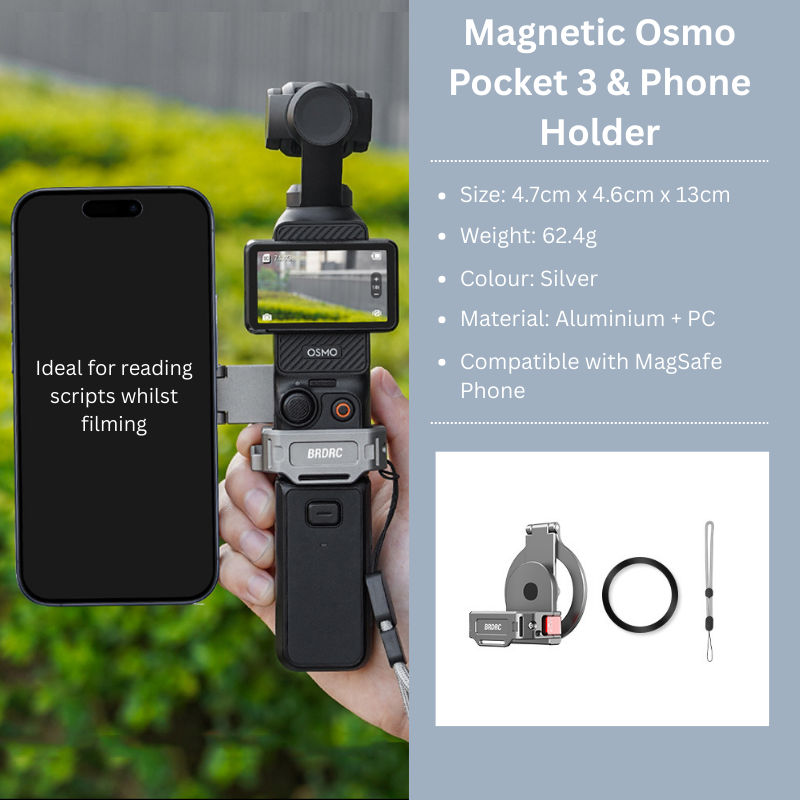 Osmo Pocket 3 and Phone Holder for screen reading