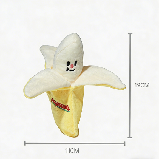 PUPSOOH - Puppy Banana-Hiding Squeaky Toy, Plush Banana Toy with a Smile Face, Cute and Soft, Hide Pet Snacks