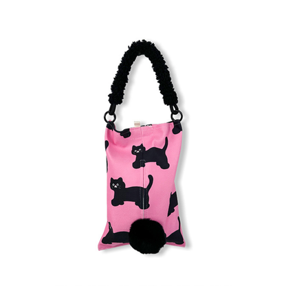 Pink Cute Cat Car Hanging Seat Back Tissue Holder