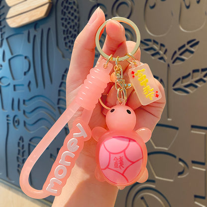 Pink Glow-in-the-Dark Turtle Bag Charm