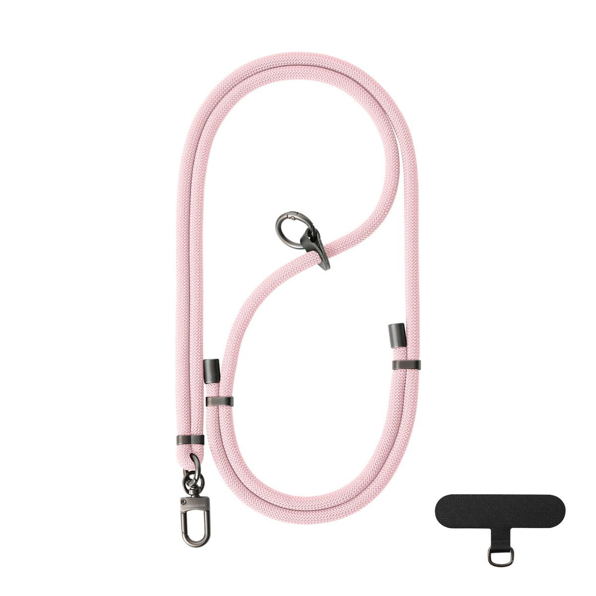 Pink Adjustable Anti-Theft Crossbody Woven Phone Lanyard