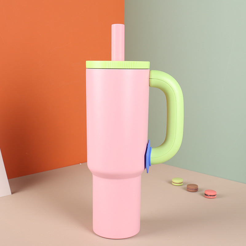 pink Stainless Steel Straw Tumblers 40oz