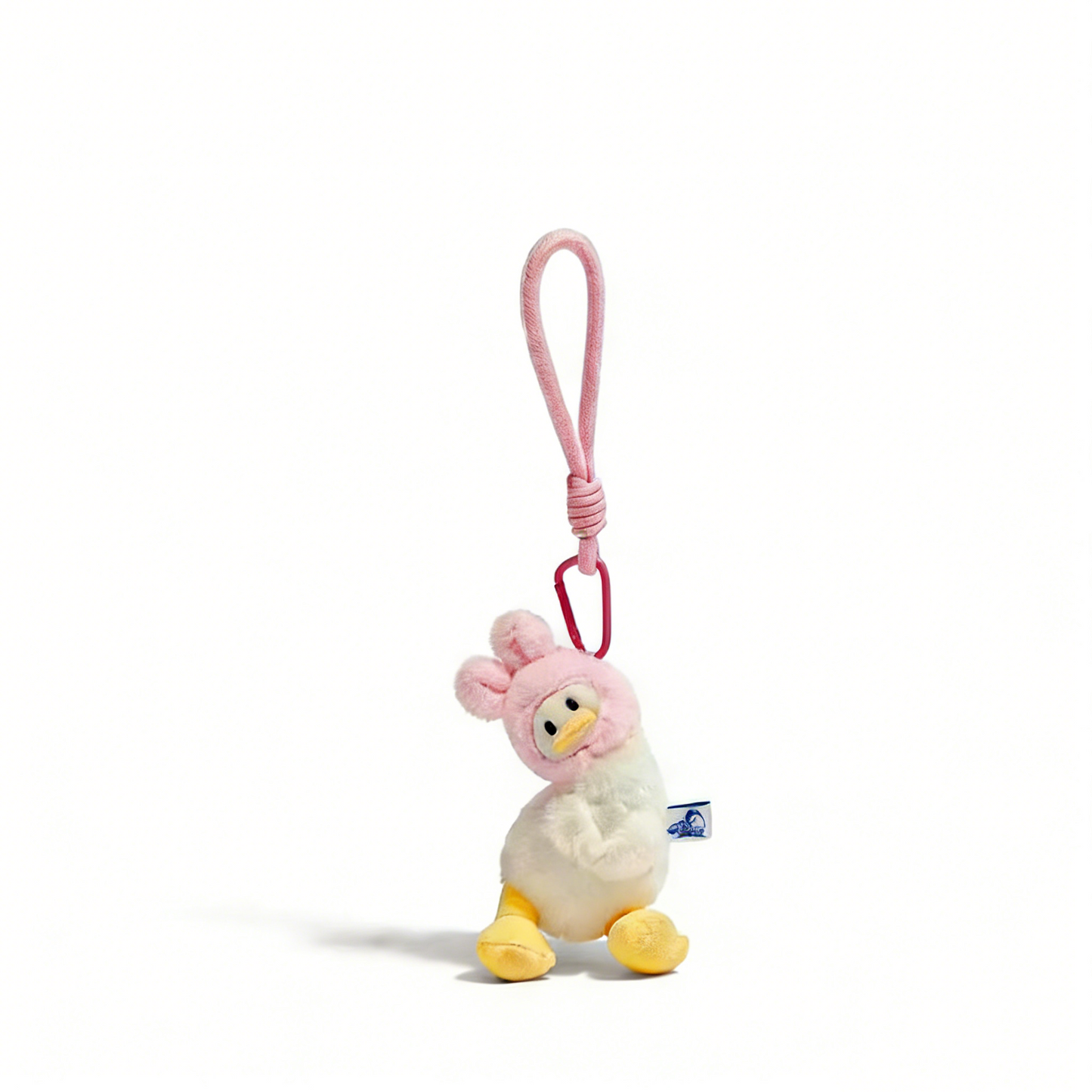 Pink Tilted Head Ugly Cute Duck Plush Bag Charm
