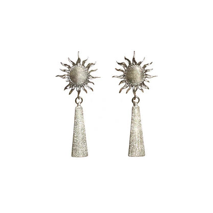 Priceford - Sunburst Tassel Earrings silver