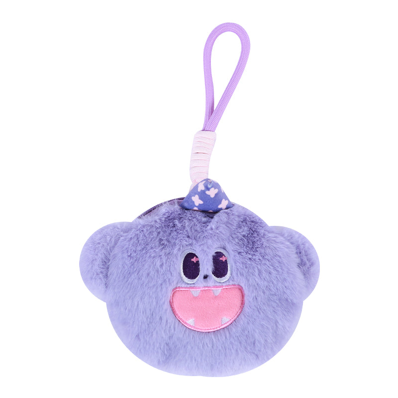 Purple Catch Happy Monster Planet Mini Pouch Plush Bag Charm