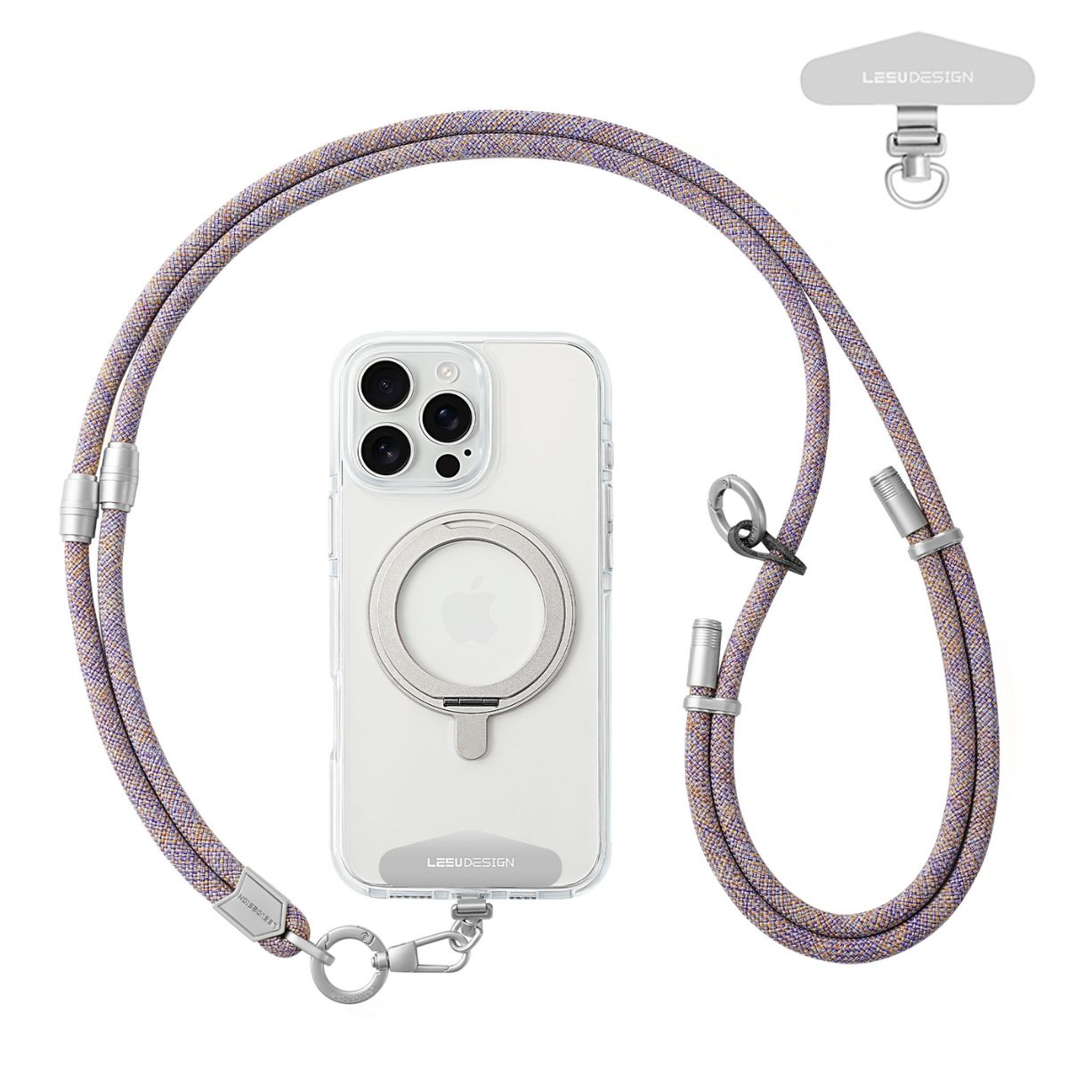 Purple 3-in-1 Adjustable Phone Lanyard