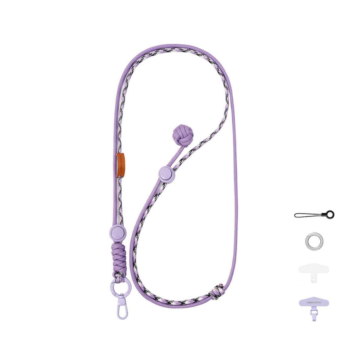 Pastel Adjustable Crossbody Soft Woven Phone Lanyard Purple