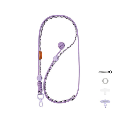 Pastel Adjustable Crossbody Soft Woven Phone Lanyard Purple