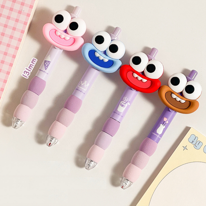 0.5mm Black Pens with Cute Big Mouth Sticker