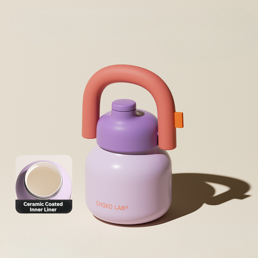 Purple Ceramic Coated Inner Insulated Straw Tumbler