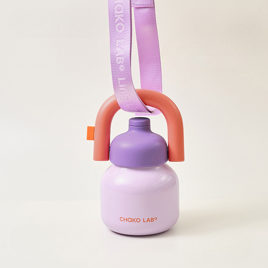 Purple Stainless Steel Tumbler 1000ml with Strap