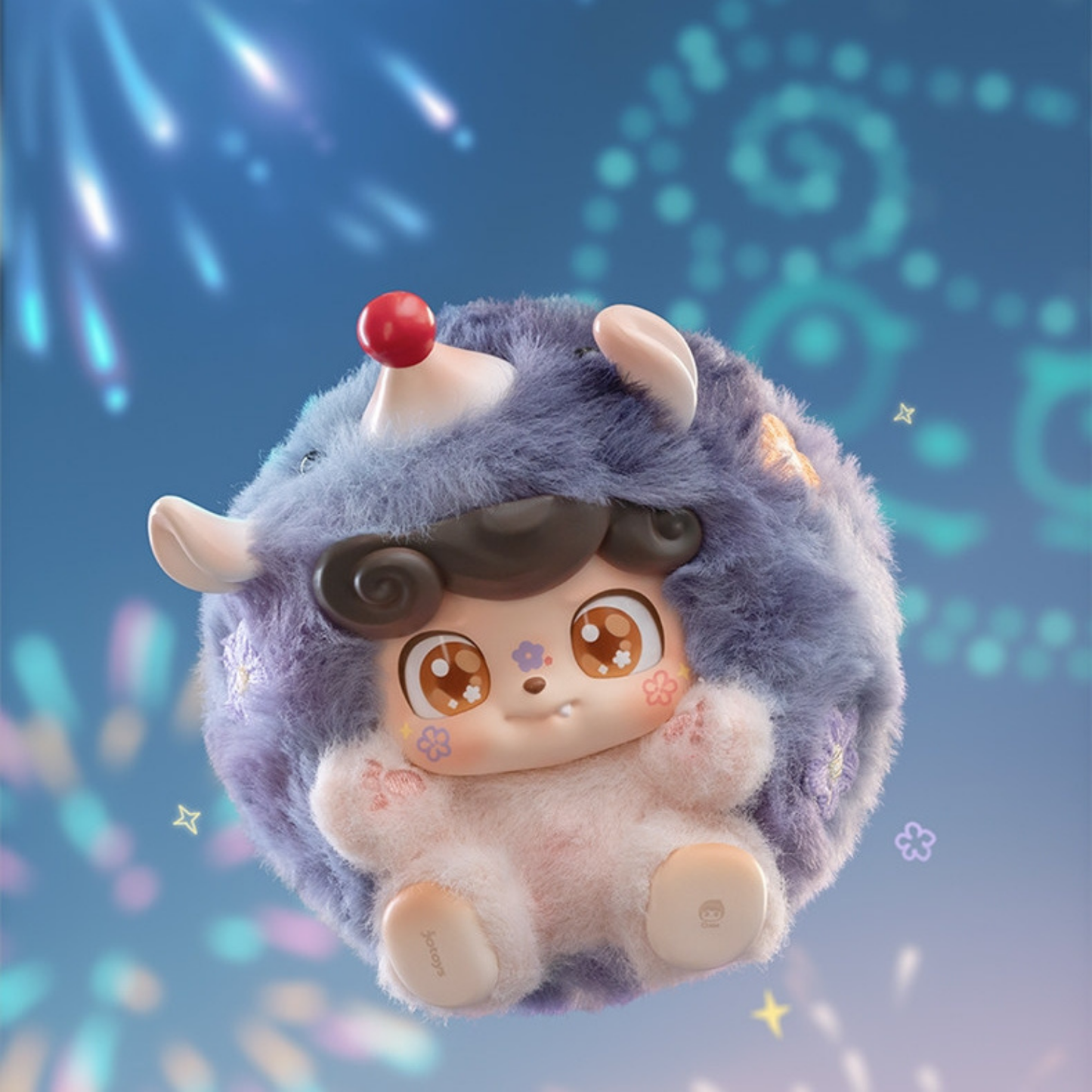 Fortune Hedgehog plush Q kid with soft textured fur and sweet embroidered details, a cosy lucky talisman to brighten your day.