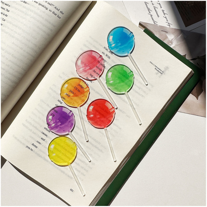 Rainbow Lollipop Acrylic Transparent Bookmark (7pcs)