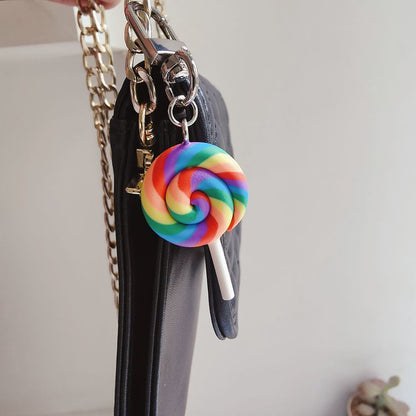 Rainbow Lollipop Keychain