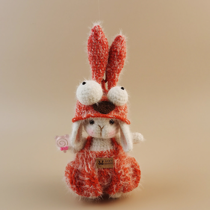 Red Googly-Eyed Bunny Plush Bag Charm