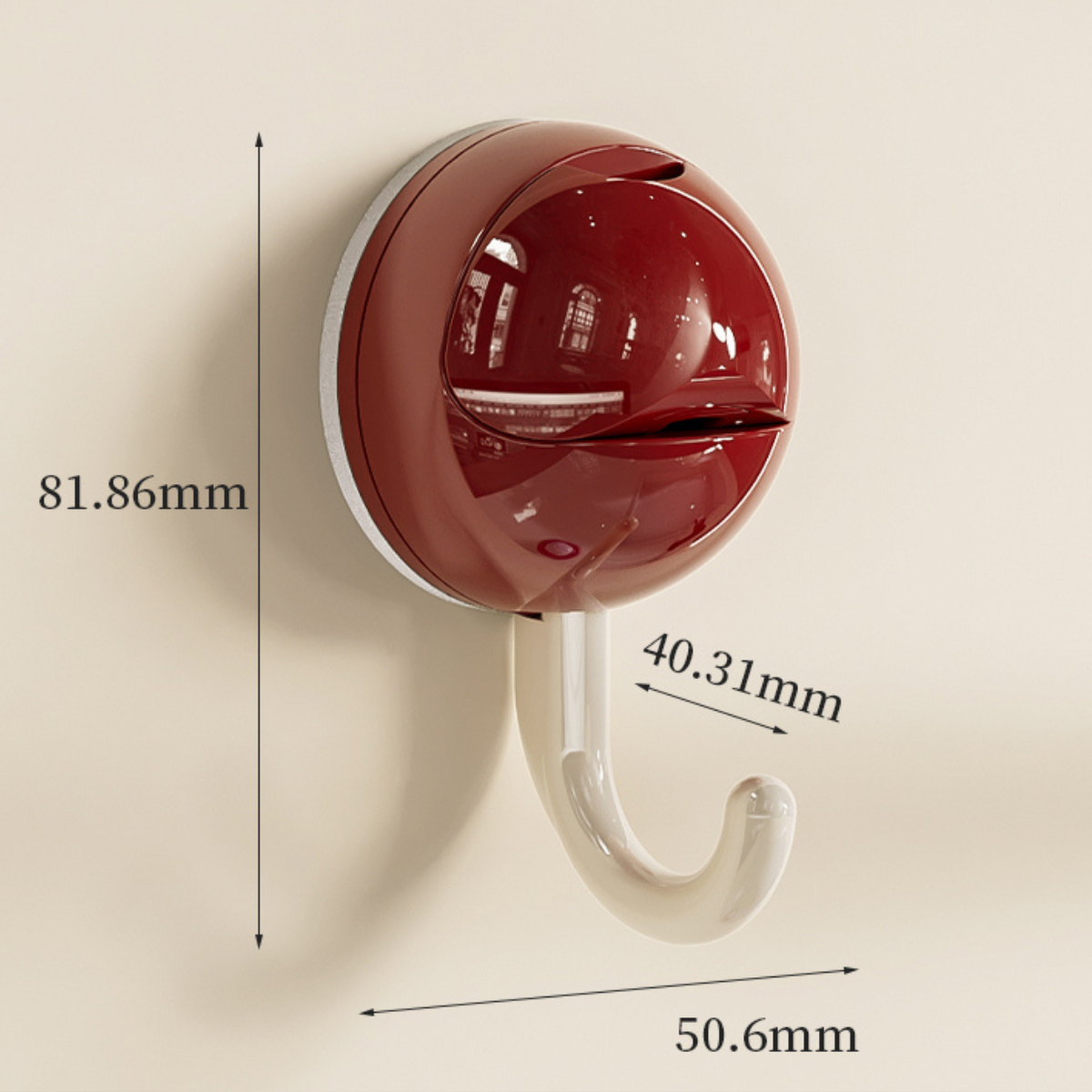 Red Suction Cup No-Drill Hooks