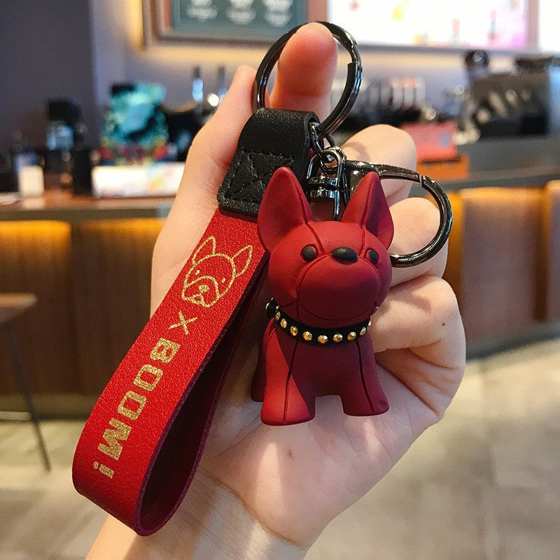 Red Trendy Bulldog Keychains