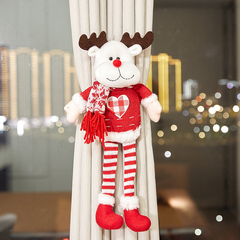 Long Leg Reindeer Christmas Curtain Tieback