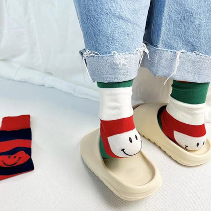 LookSocks - Seasonal Cute Smiley Face Crew Length Socks for Christmas