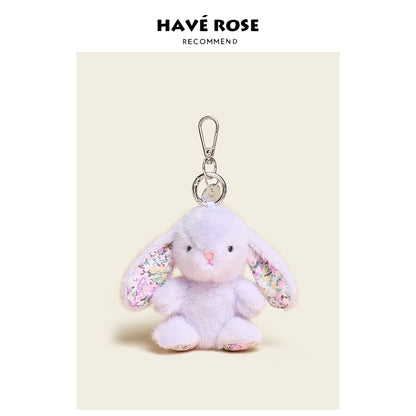 HAVEROSE - Original Floral Rabbit Bunny Plush Bag Charm