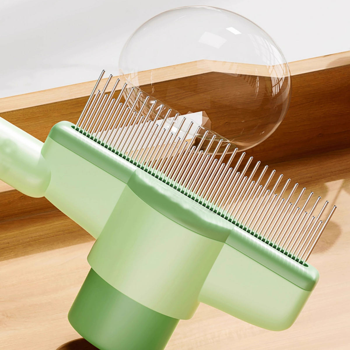 Self-Cleaning Pet Deshedding Comb Details