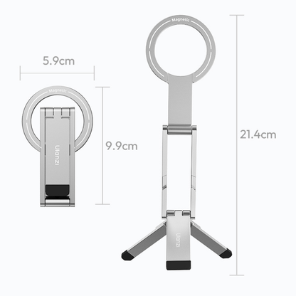 Silver - MA60 Foldable Magnetic Phone Tripod