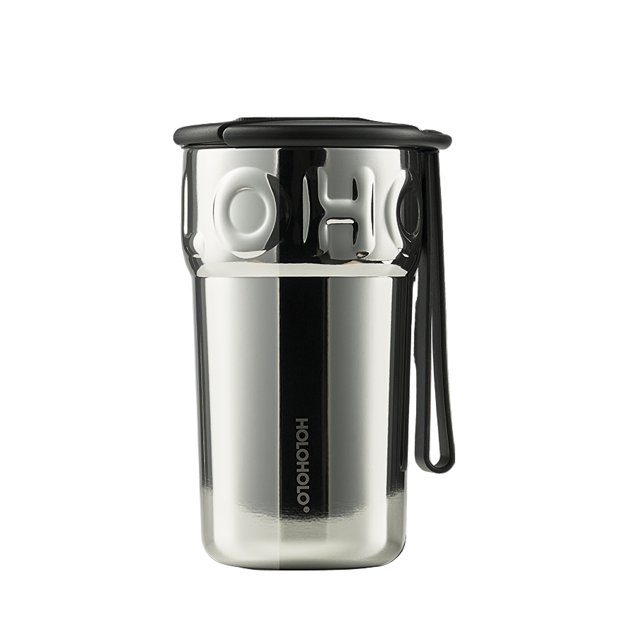 Silver 316 Stainless Steel Travel Mug with Ceramic Liner 390ml
