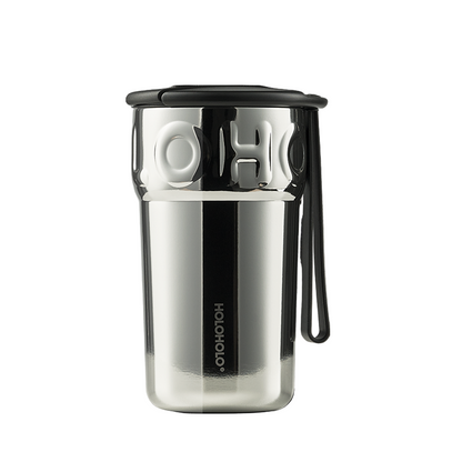 Silver 316 Stainless Steel Travel Mug with Ceramic Liner 390ml