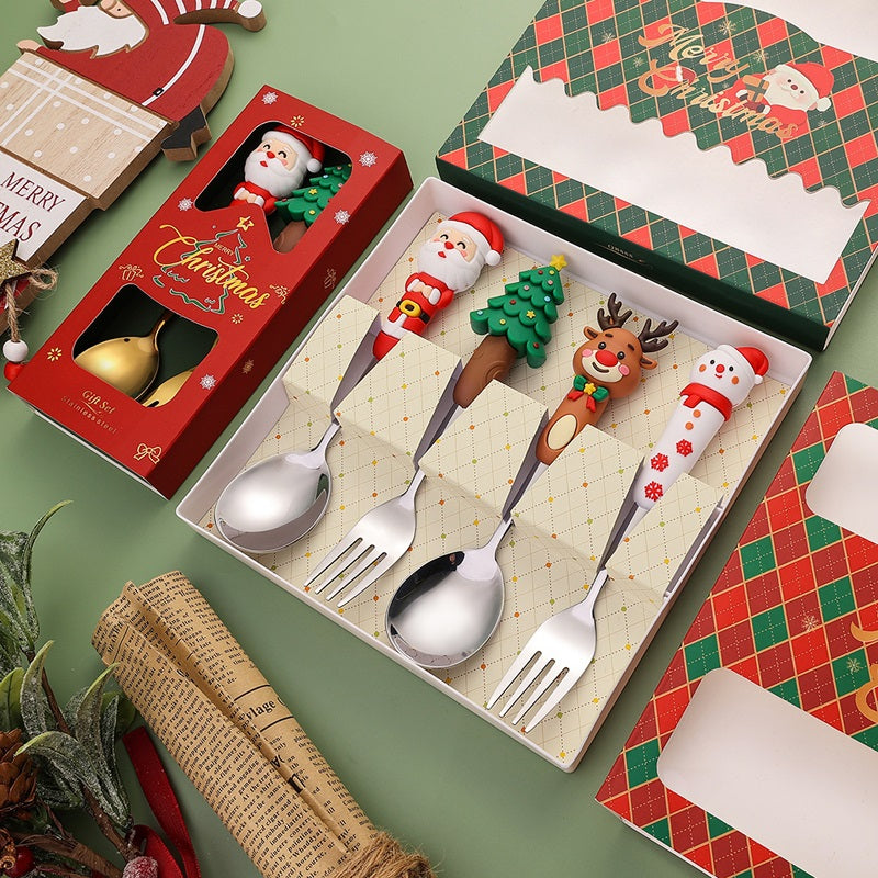 Silver Xmas Cutlery Gift Set