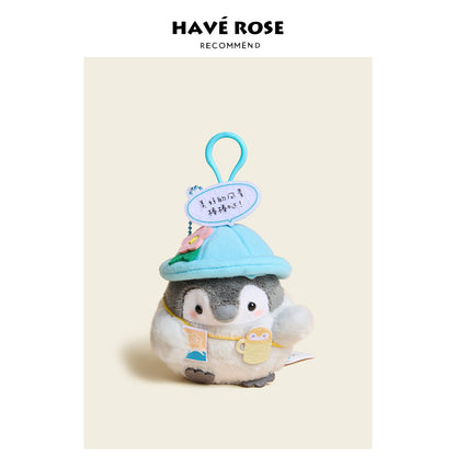 Sky Blue Hat Penguin Plush Bag Charm