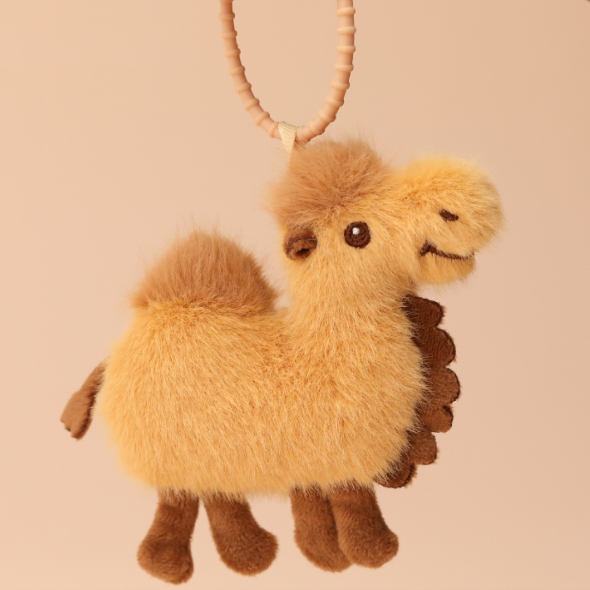 Dunhuang - Camel Plush Bag Charm Small Beige