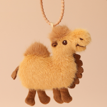 Dunhuang - Camel Plush Bag Charm Small Beige