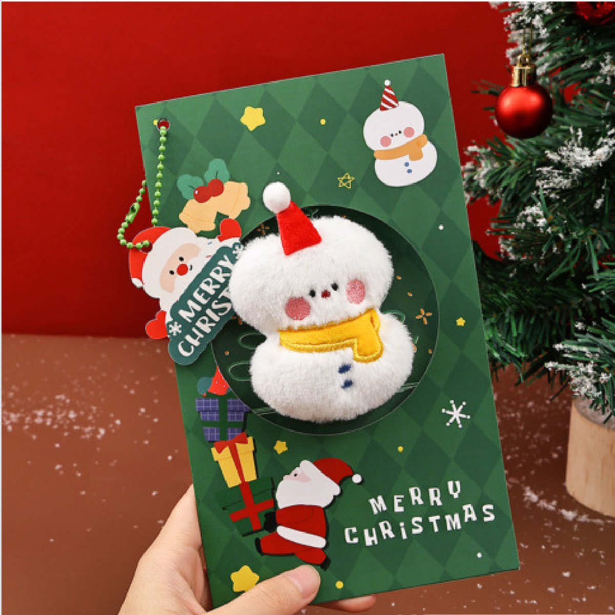 Snowman Cute Plush Christmas Card