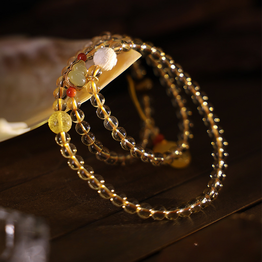 Somever - Golden Citrine Wealth Attracting Yellow Crystal Bracelet