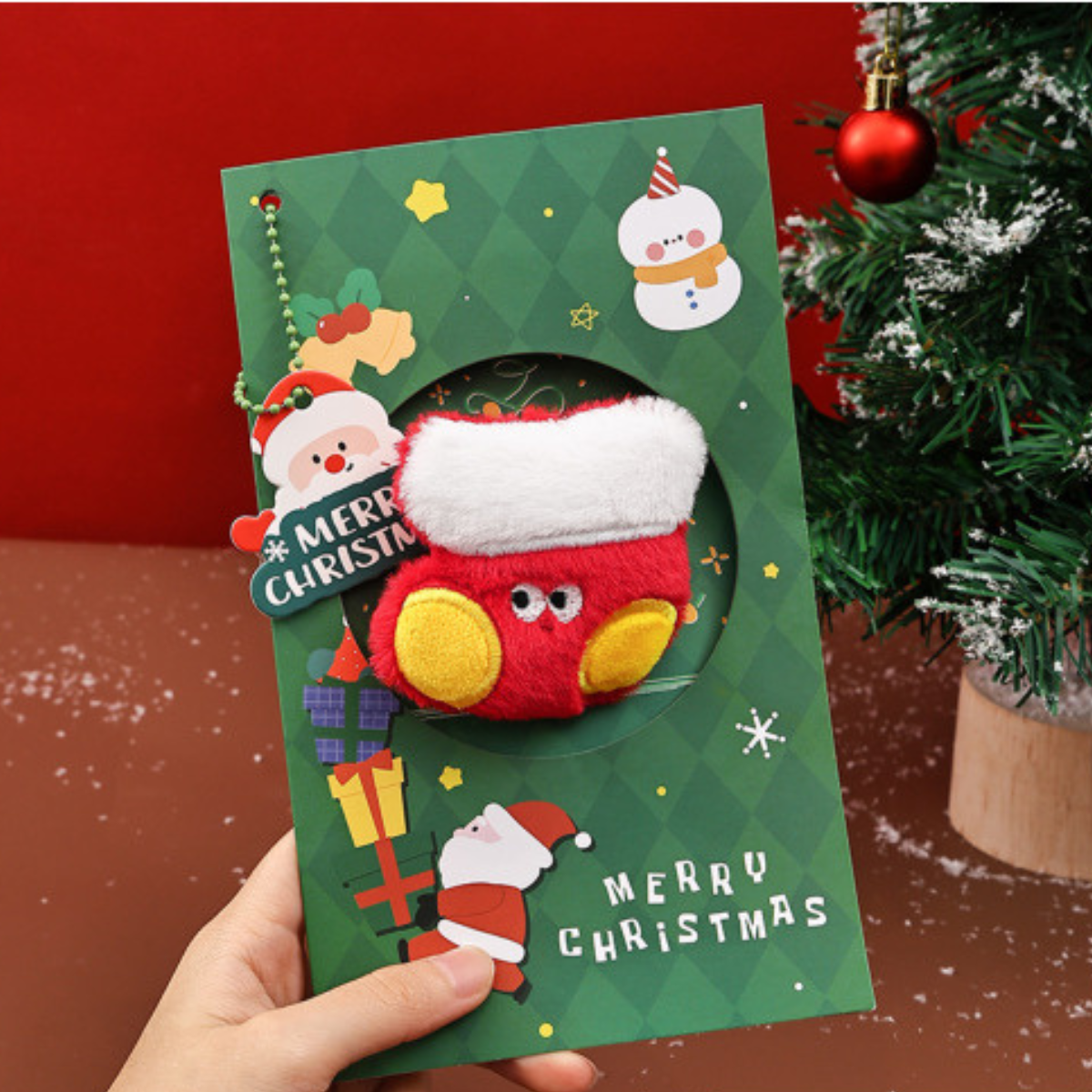 Stockings Cute Plush Christmas Card