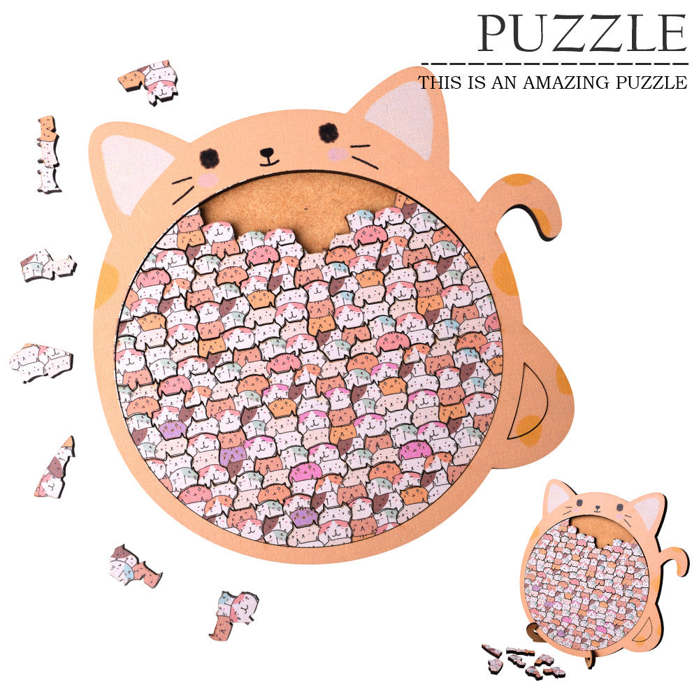 Cat Animal Wooden Puzzle