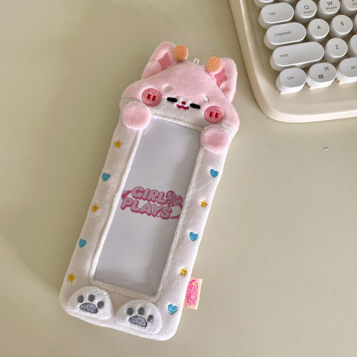 Style 2 Animal Series Plush 4-Grid Photocard Holder