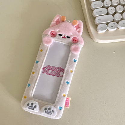 Style 2 Animal Series Plush 4-Grid Photocard Holder