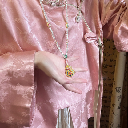 Style 2 Evening encounter - Modern Chinese–Style Beaded Pendant Long Necklace