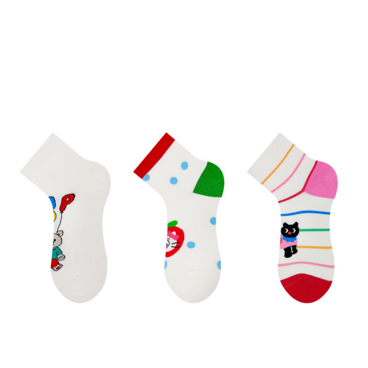 Style 2 Lalamao - Colourful Ankle Socks (3 Pairs)