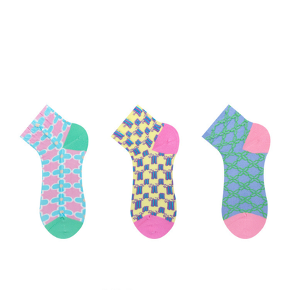 Style 2 Lalamao - Pastel Tone Ankle Socks (3 Pairs)