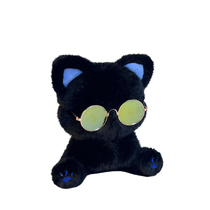 Style 3 Fun Toys - Cute Emo Black Cat with Glasses Plush Toy