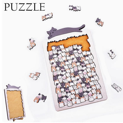 Cat Animal Wooden Puzzle