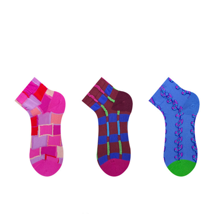 Style 3 Lalamao - Colourful Ankle Socks (3 Pairs)