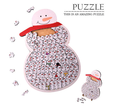 Snowman Animal Wooden Puzzle