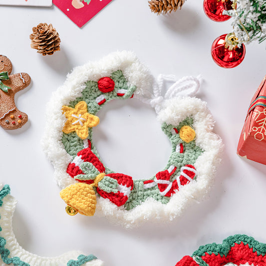 Knitted Christmas Bell Scarf for Cats & Dogs