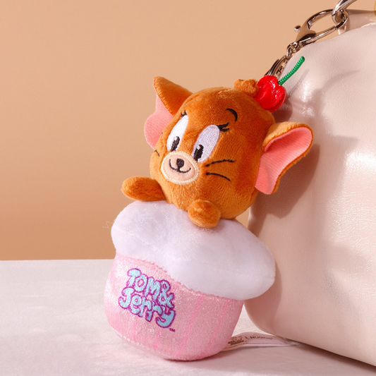 HUGKIS - Tom & Jerry Cupcake Plush Bag Charm Jerry